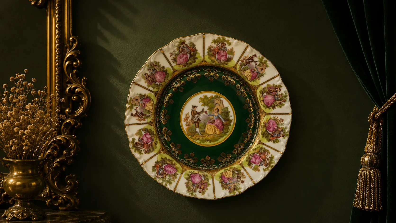 Alman Karlsbader Damgalı Duvar Tabağı